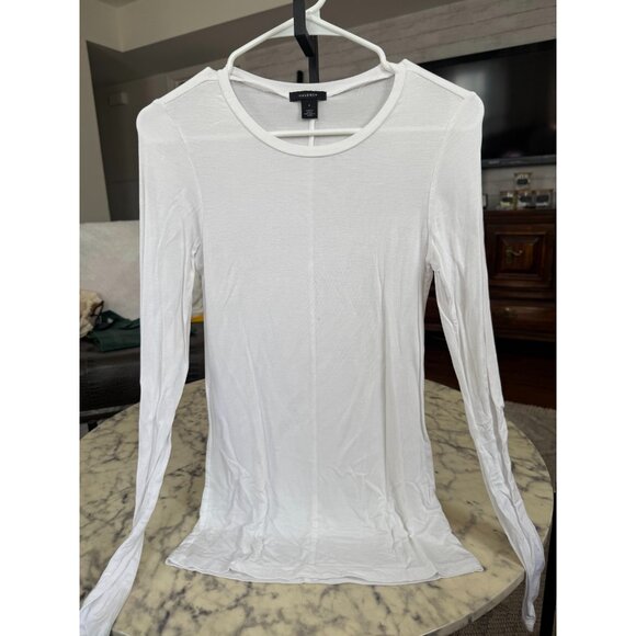 HALOGEN Cloud White Long Sleeve Tencel Silky Soft Lightweight Tee Womens Size S - Picture 2 of 8
